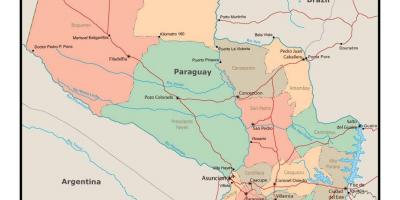 Mapa ng Paraguay sa mga lungsod
