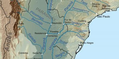 Mapa ng Paraguay ilog