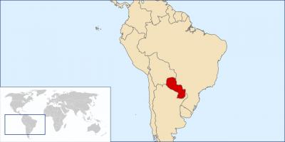 Paraguay ng lokasyon sa mapa ng mundo