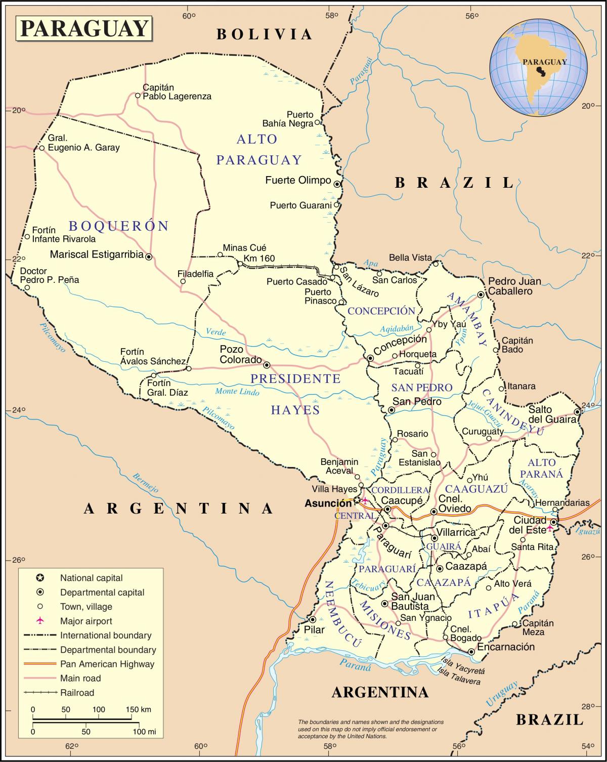 Mapa ng cateura Paraguay 