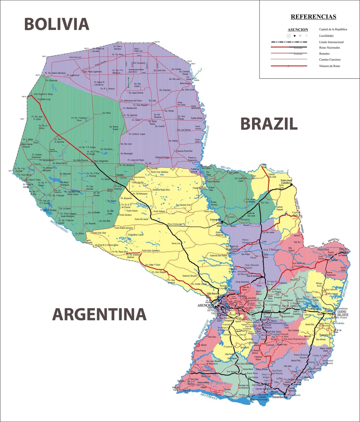 ang mapa ng Paraguay