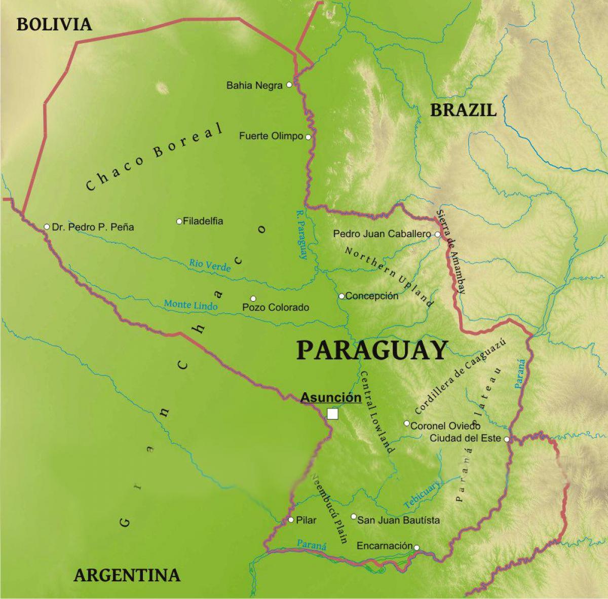 Mapa ng Paraguay heograpiya