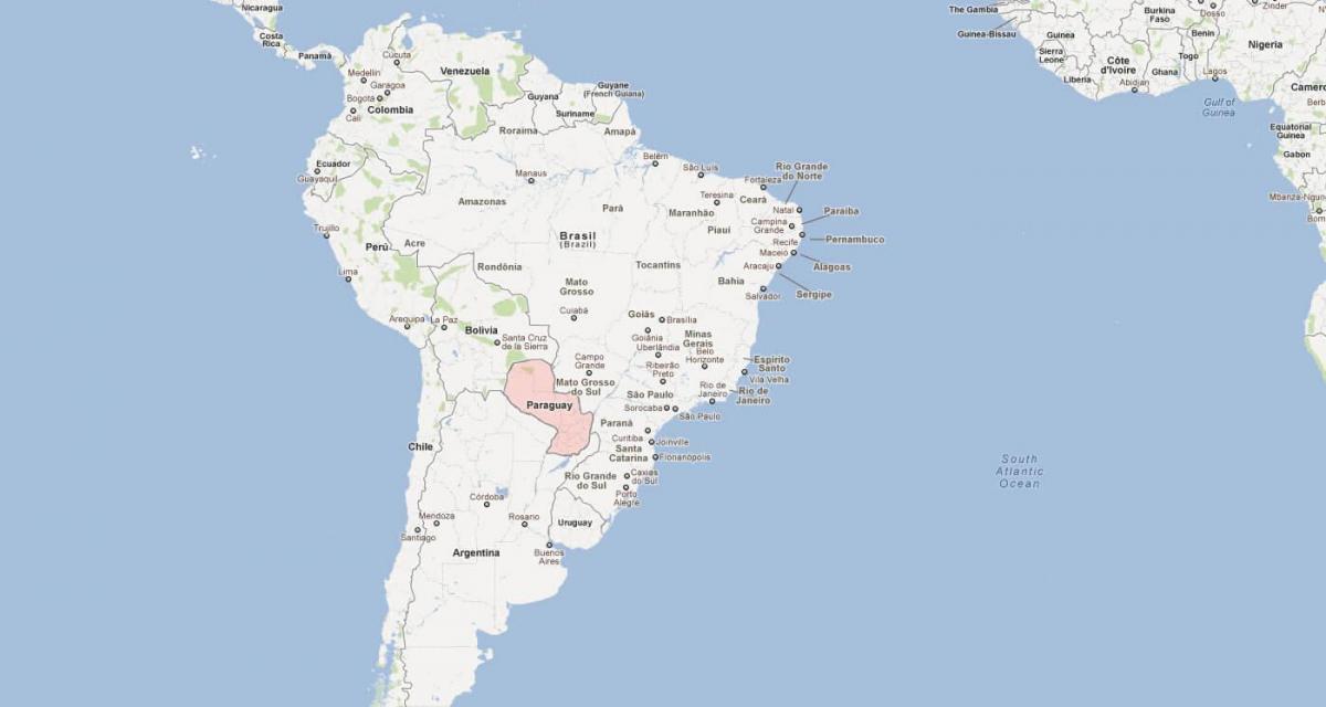 Mapa ng Paraguay south america